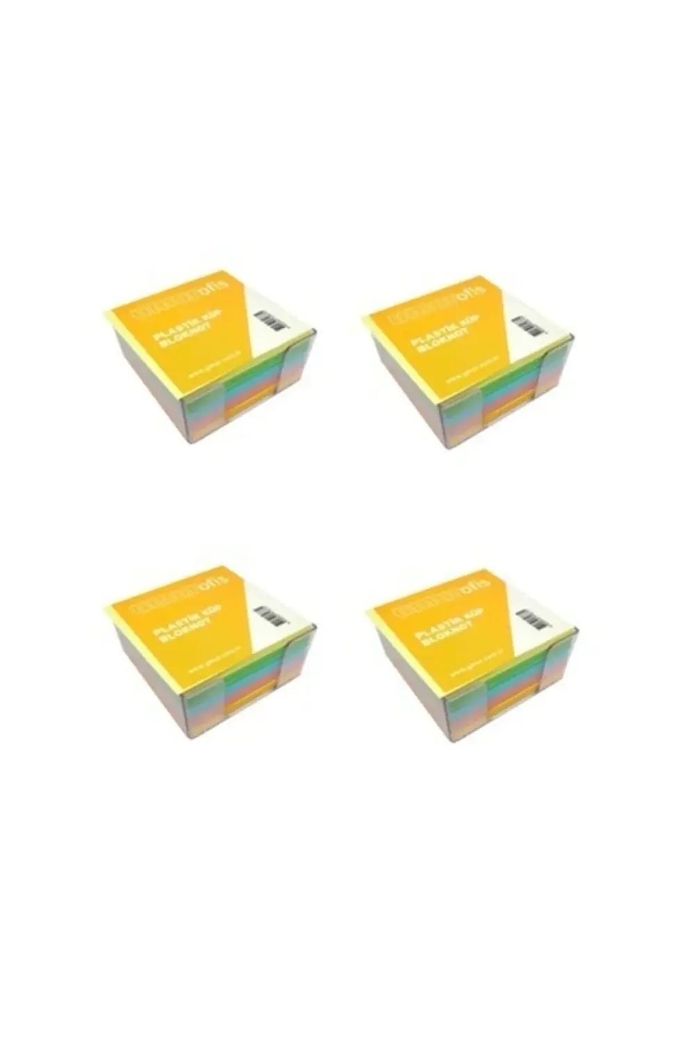 Plastik Kutulu Renkli Küp Blok 8.5x8.5cm 4 Adet Kx