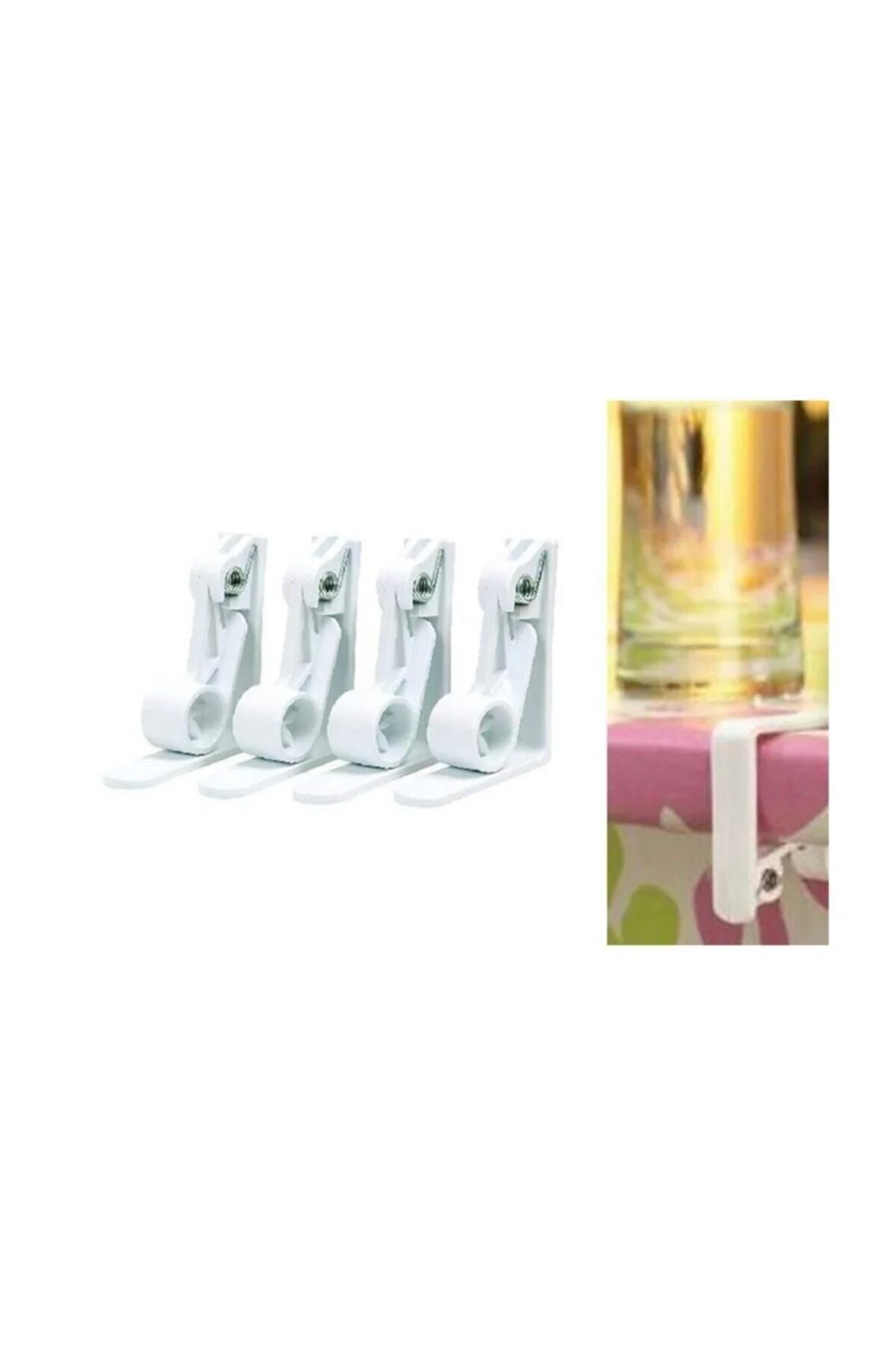 Plastik Masa Mandalı Yaylı 4 Adet X 3 Paket Masa Örtüsü Tutucu 12