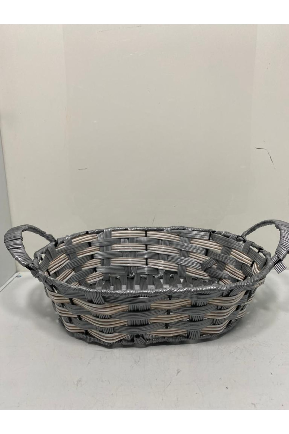 Elif Aksesuar Plastik Rattan Örme Ekmek Sepeti