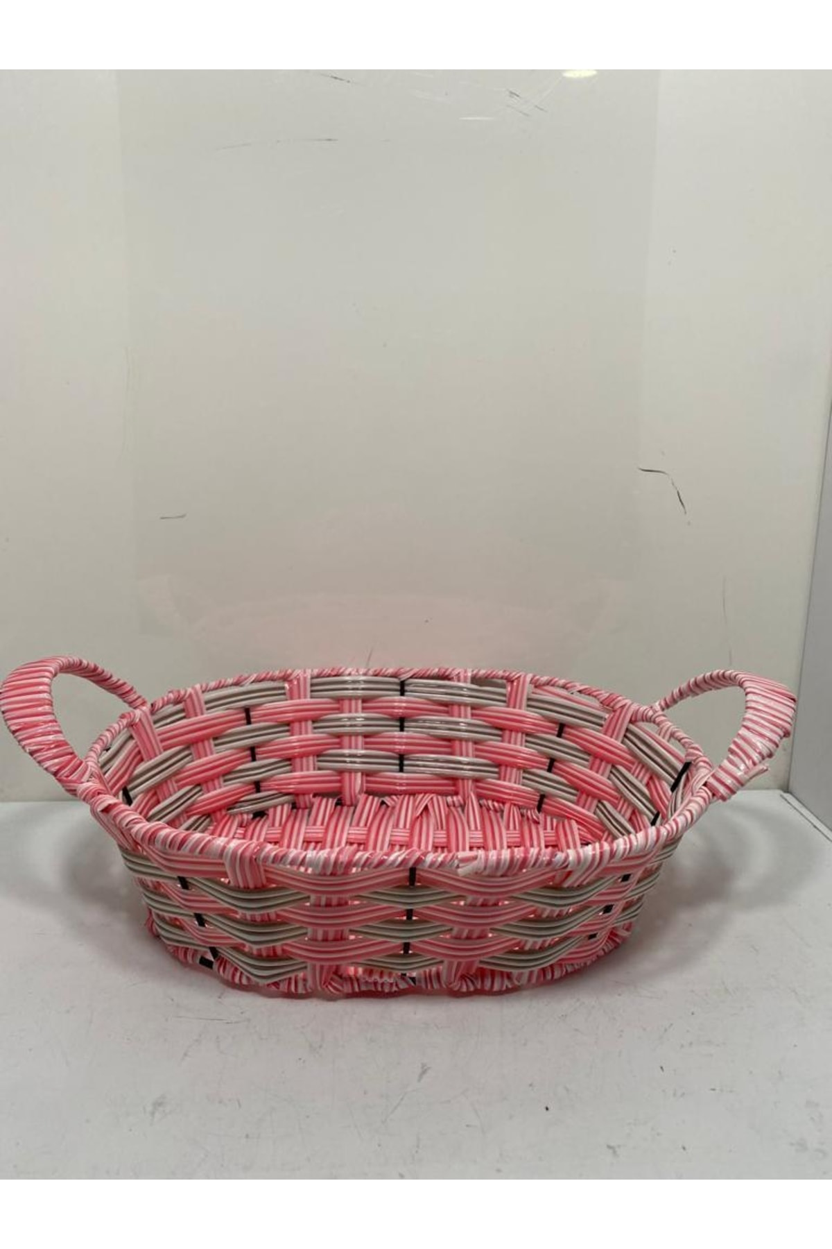 Elif Aksesuar Plastik Rattan Örme Ekmek Sepeti