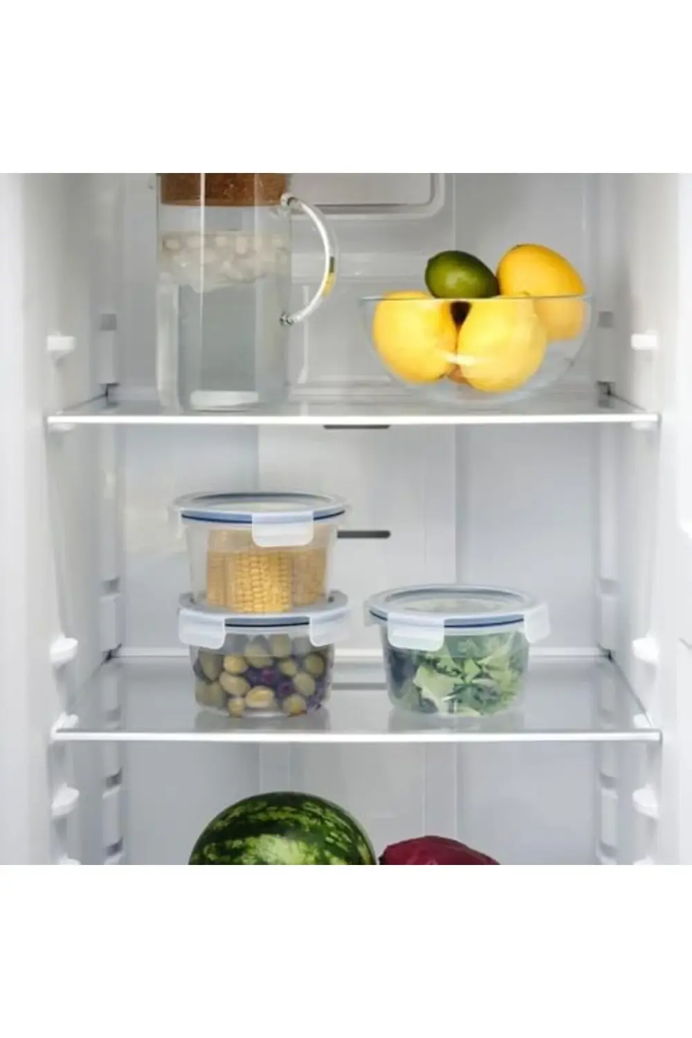 Plastik saklama kabı seti, şeffaf, 750 ml, yuvarlak, 3 parça 1178