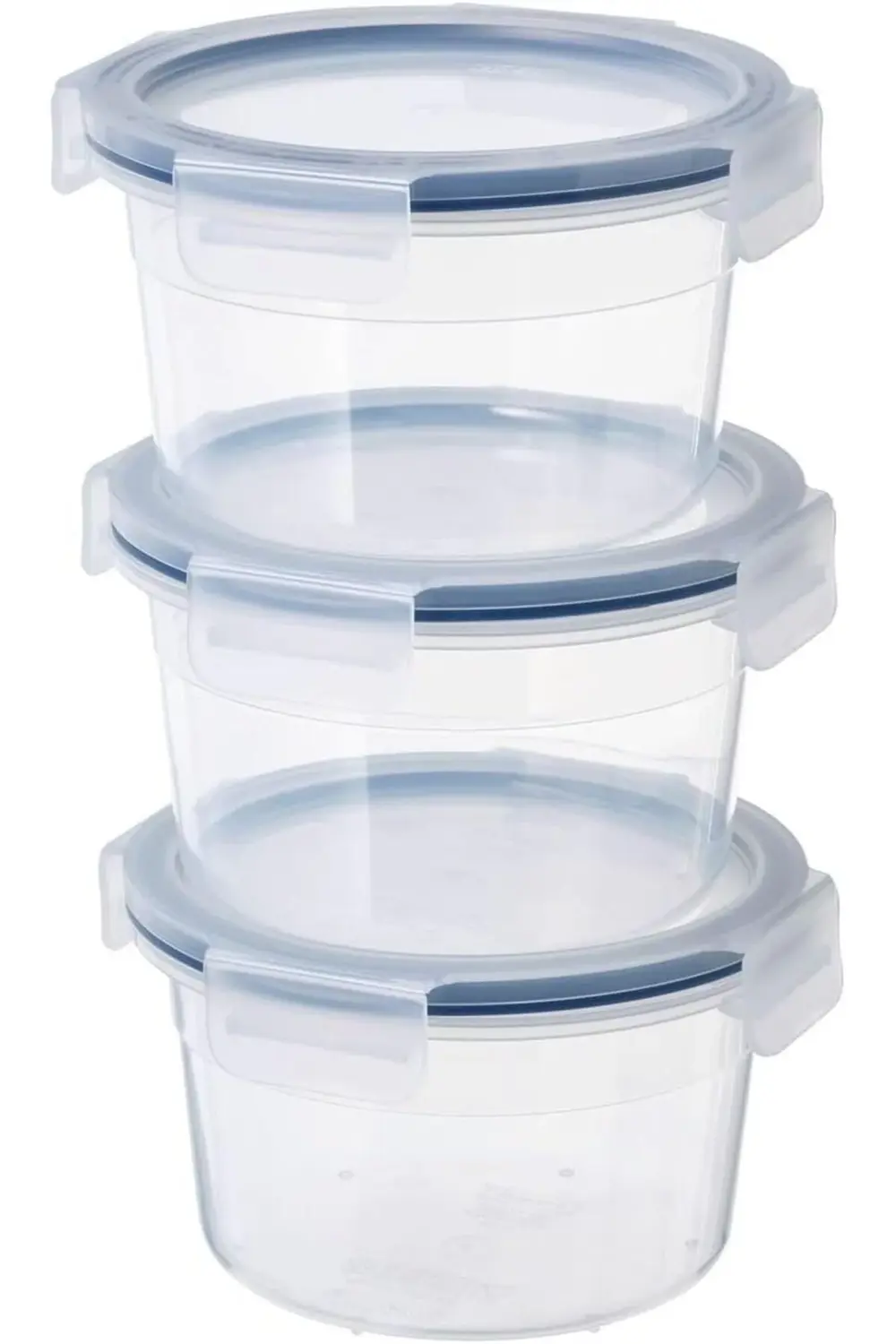 Plastik saklama kabı seti, şeffaf, 750 ml, yuvarlak, 3 parça 1178