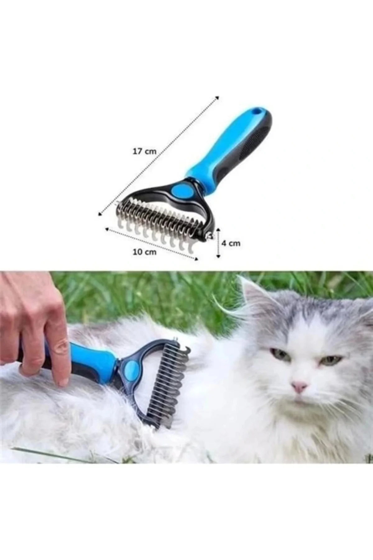 Plastik Saplı Metal Kedi Köpek Bakım Kıtık Tüy Topak Açıcı Tarak