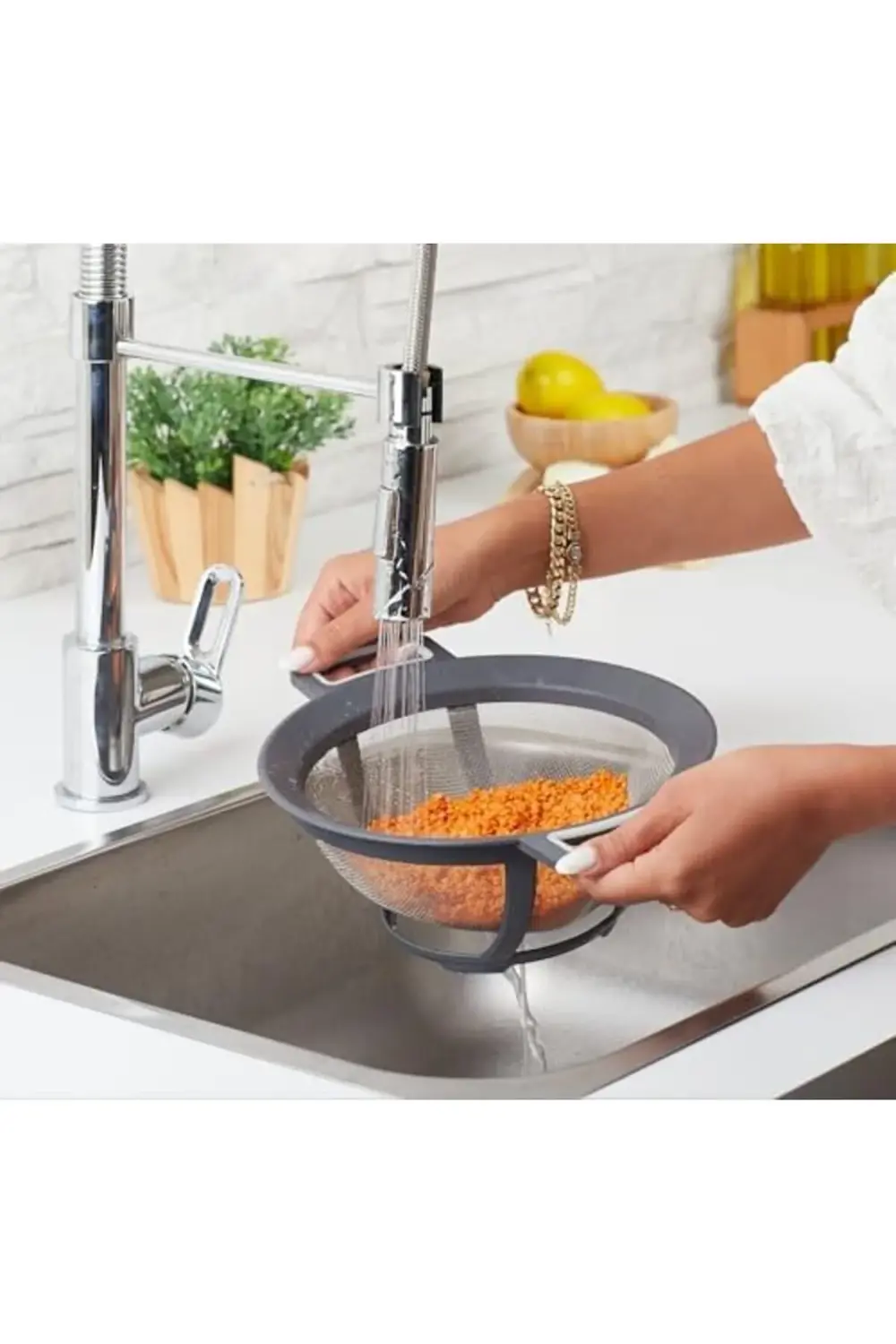 Plastik Süzgeç – Makarna, Pirinç, Sebze ve Meyve Süzme Kabı | Aya