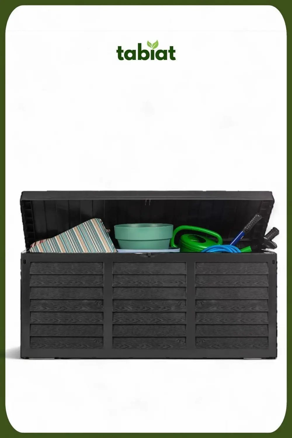 Plastik Tabiat Bahçe Depolama Sandığı 51 cm 117 cm Siyah 54 cm