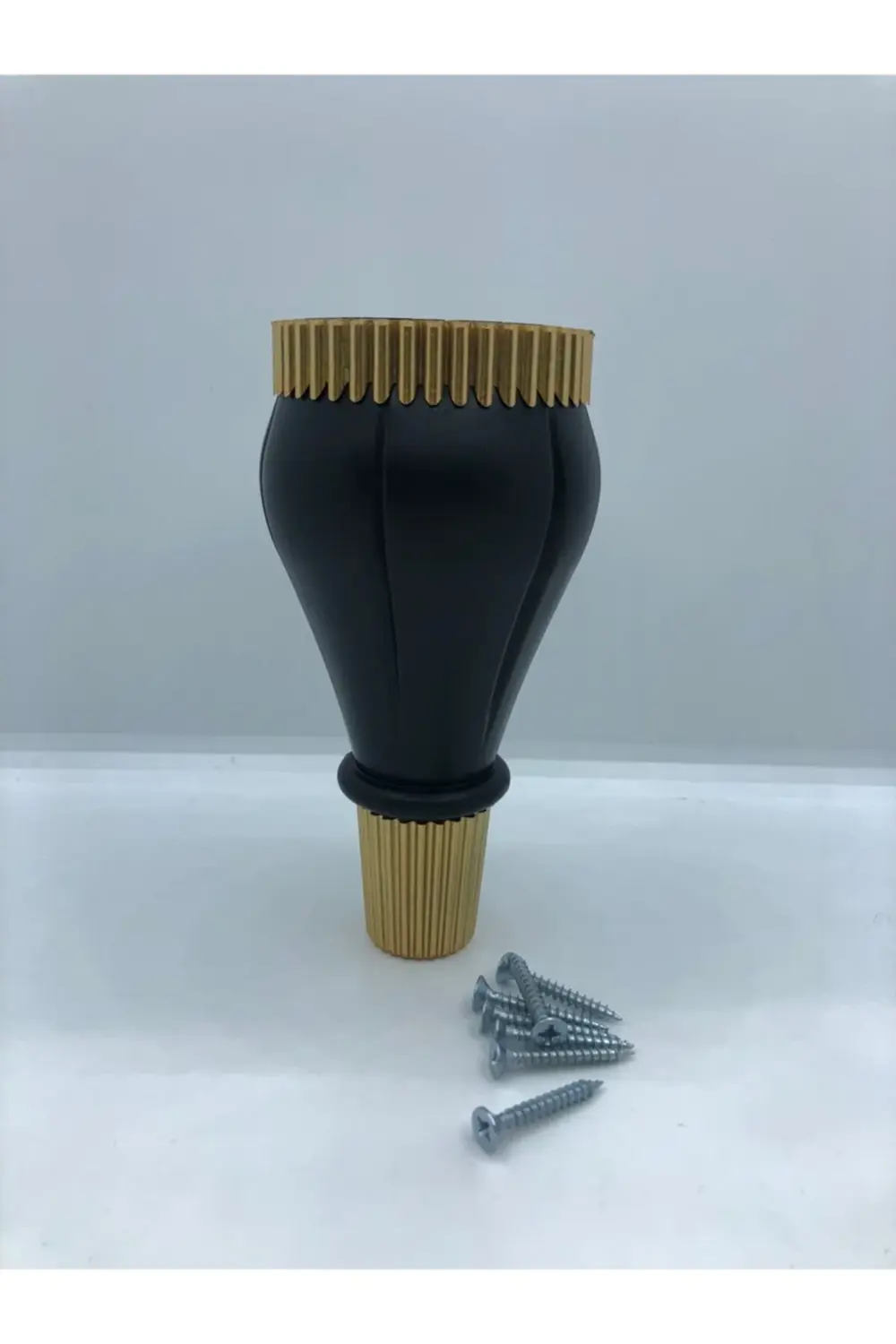 Plastik, Tıknaz 14 Cm Siyah-gold Koltuk,baza,mobilya Ayağı (4 Ade