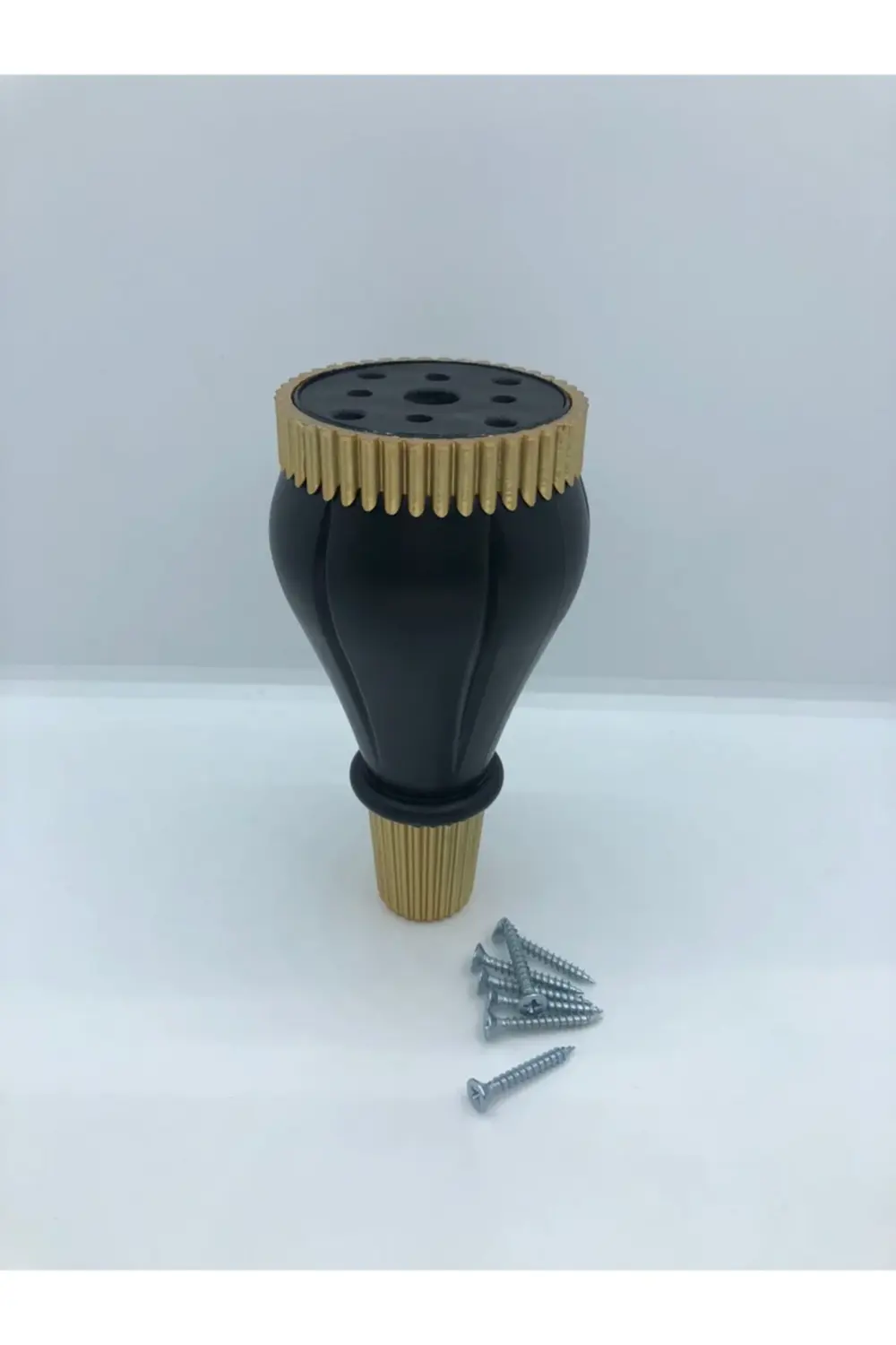 Plastik, Tıknaz 14 Cm Siyah-gold Koltuk,baza,mobilya Ayağı (4 Ade