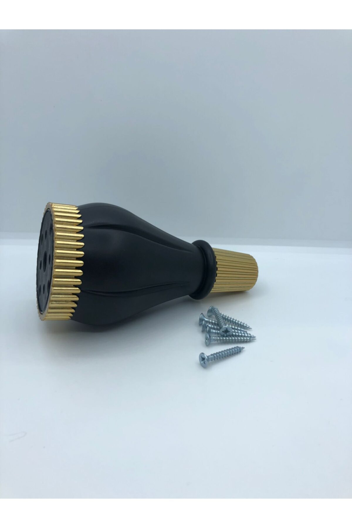 Plastik, Tıknaz 14 Cm Siyah-gold Koltuk,baza,mobilya Ayağı (4 Ade