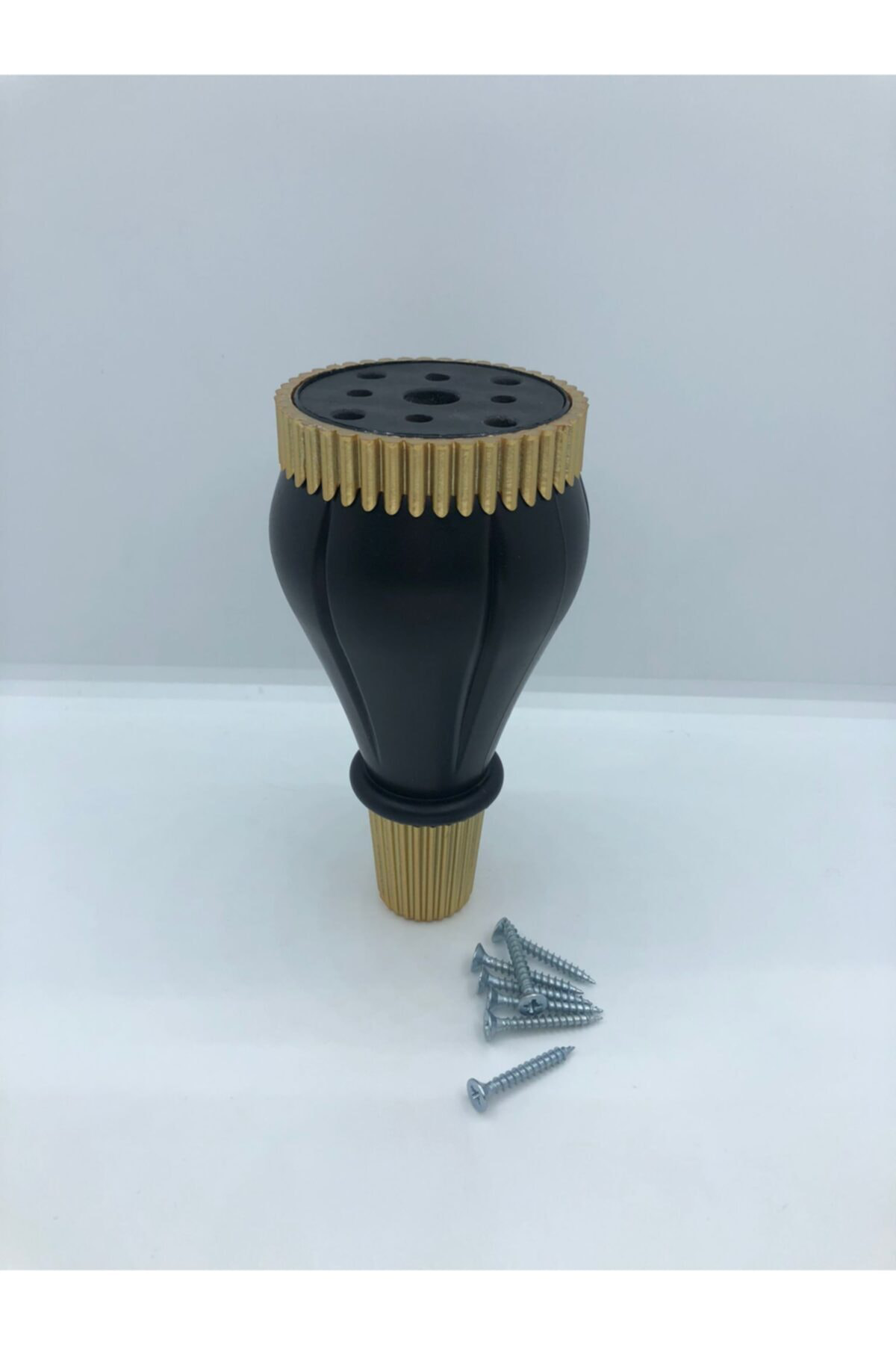Plastik, Tıknaz 14 Cm Siyah-gold Koltuk,baza,mobilya Ayağı (4 Ade