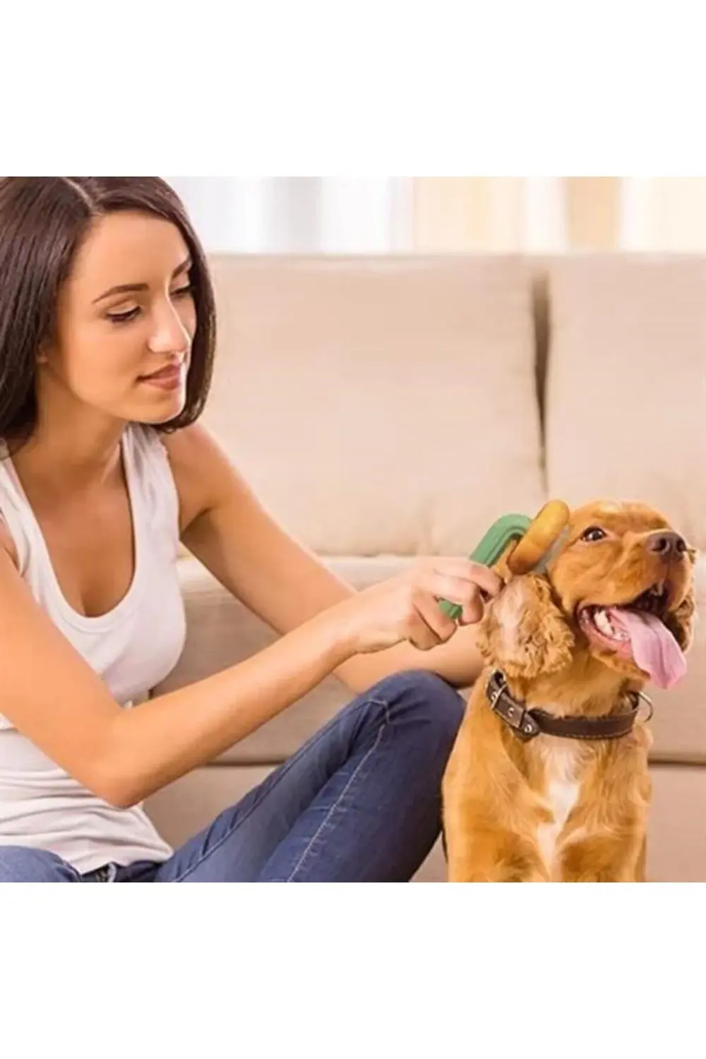 Plastik Yeşil Evcil Hayvan Bakım Pet Fırçası Çok Amaçlı Pet Fırça