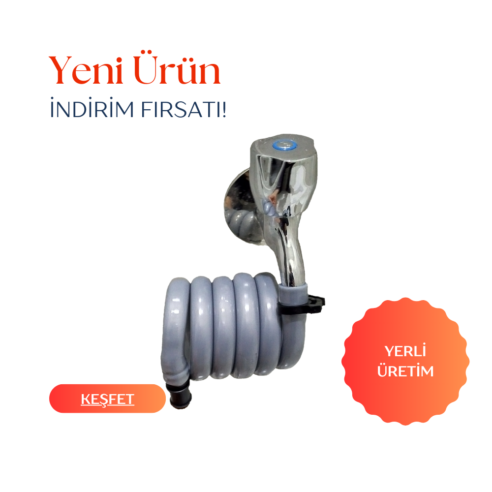 Plasyay  Spiral Wc Taharet Hortum Matik Ve Wc Banyo Yıkama Seti 97 Cm