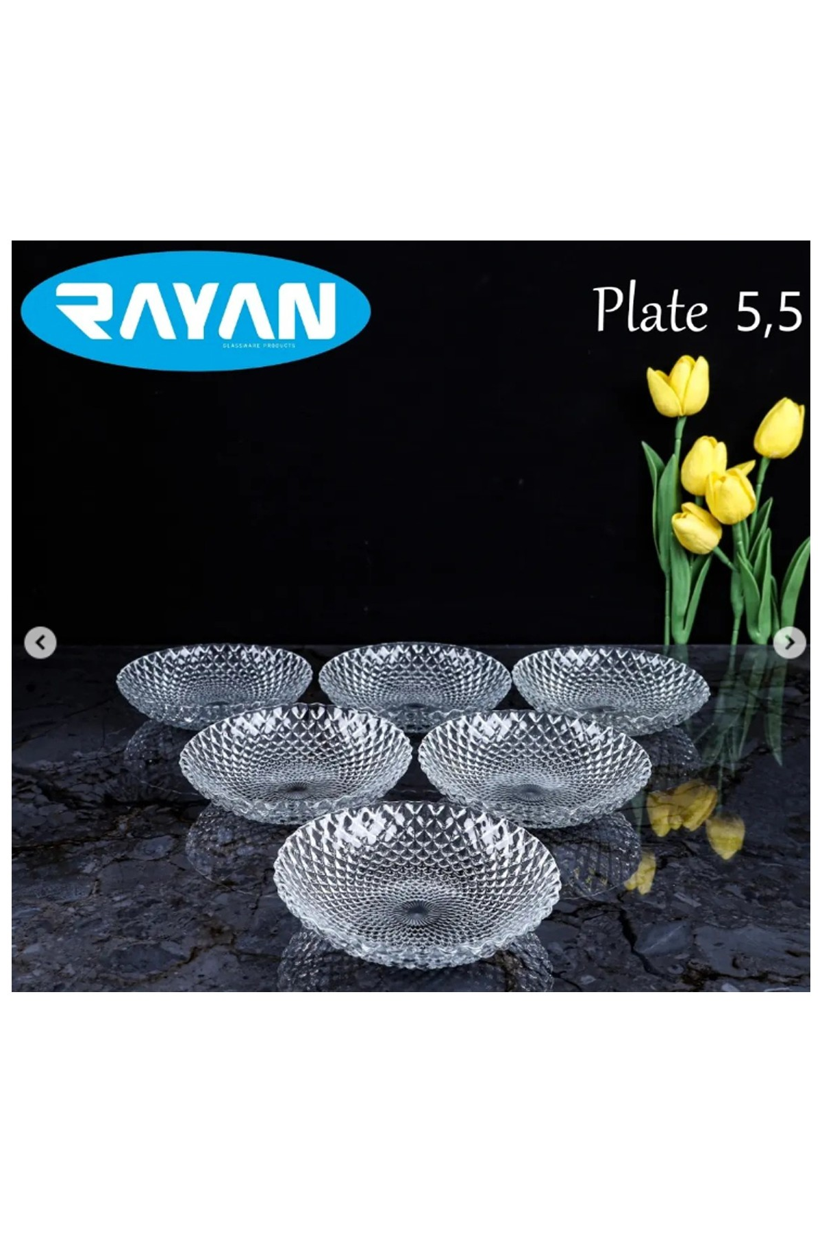 Plate Noktalı 6'lı Cam Çerezlik 80972