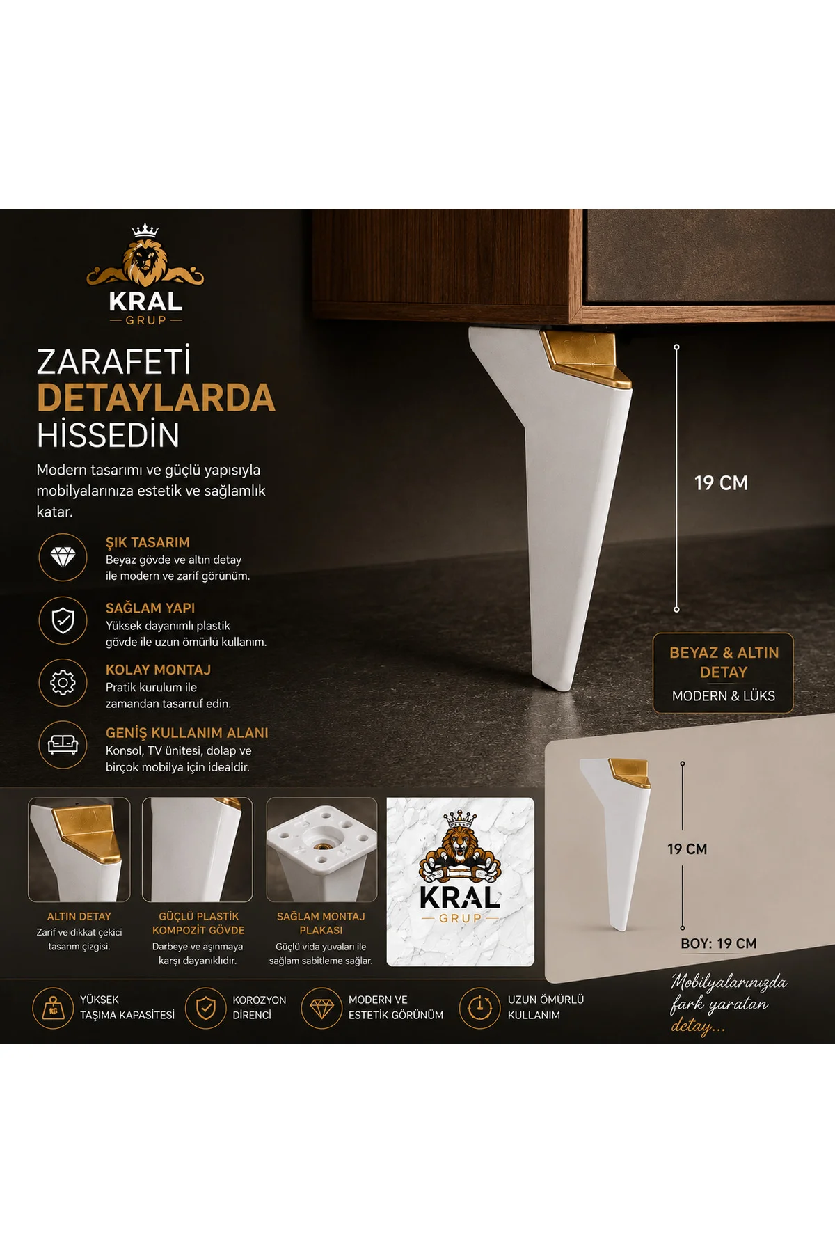 PLATİN 19 CM Beyaz Sarı Koltuk Yatak Odası Tv Ünitesi Konsol ve O