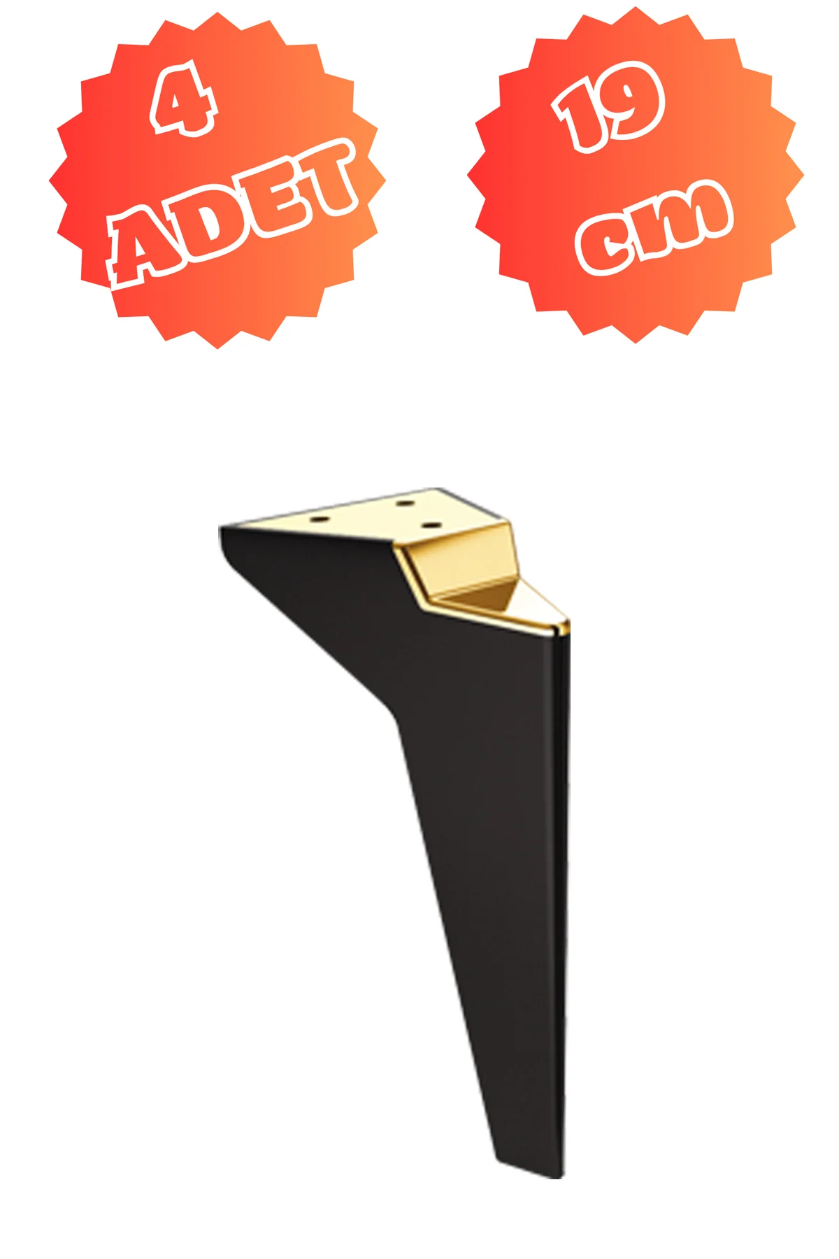 Platin 19 Cm Mat Siyah - Pirinç K (4 ADET) Mobilya Ayağı ,kanepe Ayağı, Koltuk Ayağı, Ünite Ayağı, Fiyatı, Yorumları ve Özellikleri