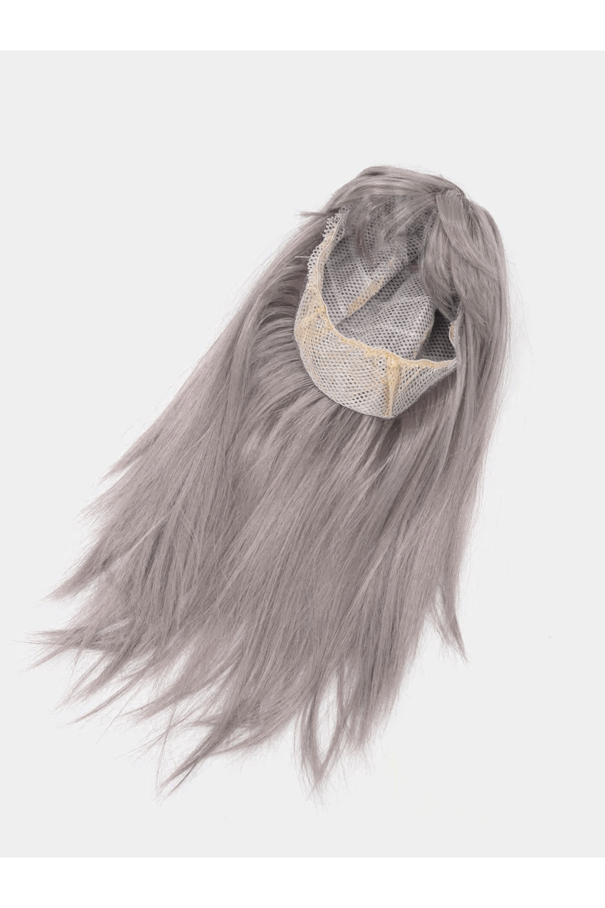 Ok Aksesuar Platin Gri Gümüş Renk Uzun Parti Peruğu Uzun Takma Peruk Go506041