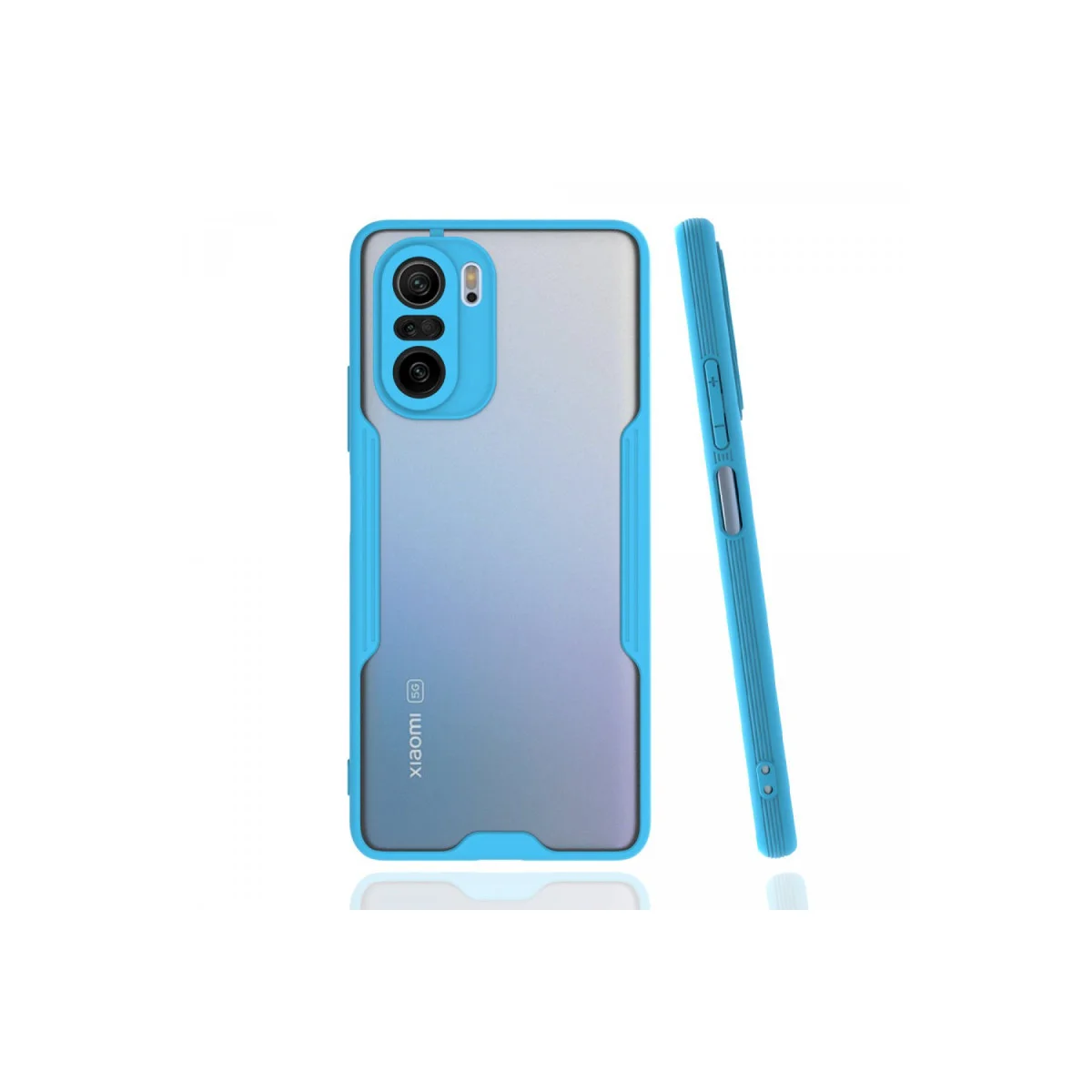 Platin Silikon Kılıf - F3 Modeli, Mavi, TPU+ Fiber Karışımı, Akıllı Telefon Kılıfı