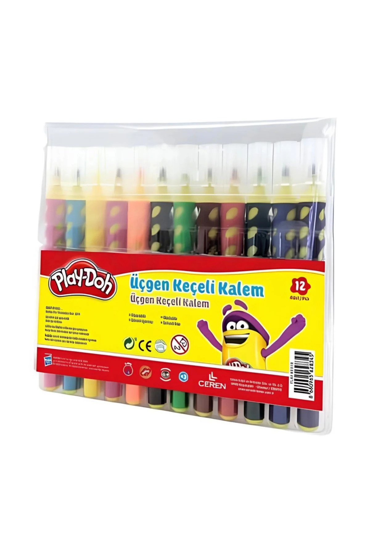 Play-Doh 12 Renk Üçgen Fırça Uçlu Kalem Pp Kutu