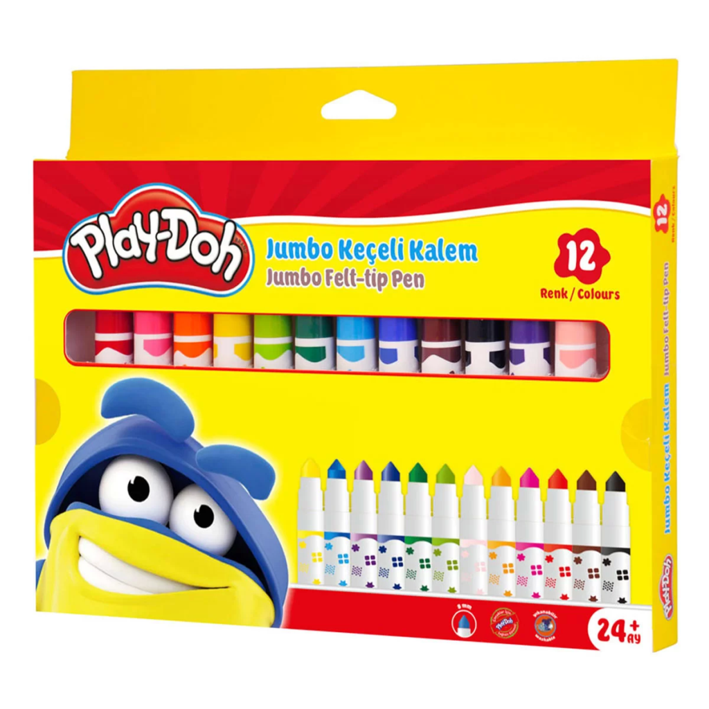 Play-Doh Jumbo Keçeli Kalem Karton 12 Renk 8 mm Play-Doh Jumbo Keçeli Kalem Karton 12 Renk 8 mm