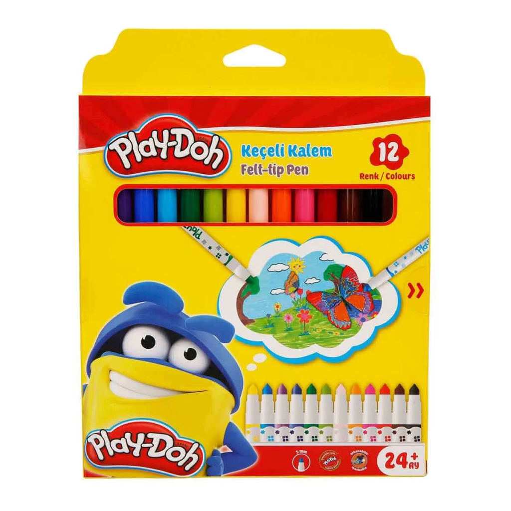 Play-Doh Keçeli Kalem 12 Renk Karton Kutu Play-Doh Keçeli Kalem 12 Renk Karton Kutu