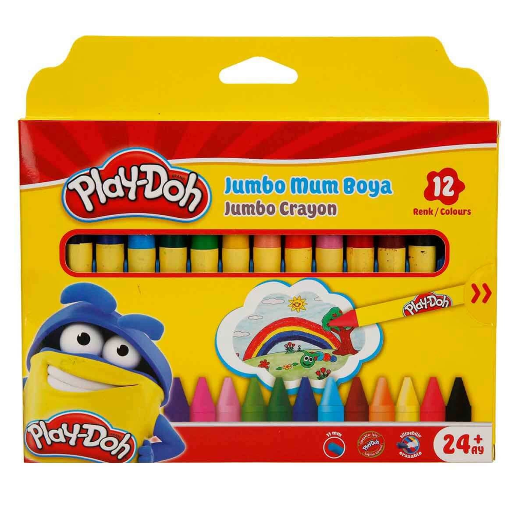 Play-Doh Silinebilir Jumbo Crayon Mum Boya 12 Renk Play-Doh Silinebilir Jumbo Crayon Mum Boya 12 Renk