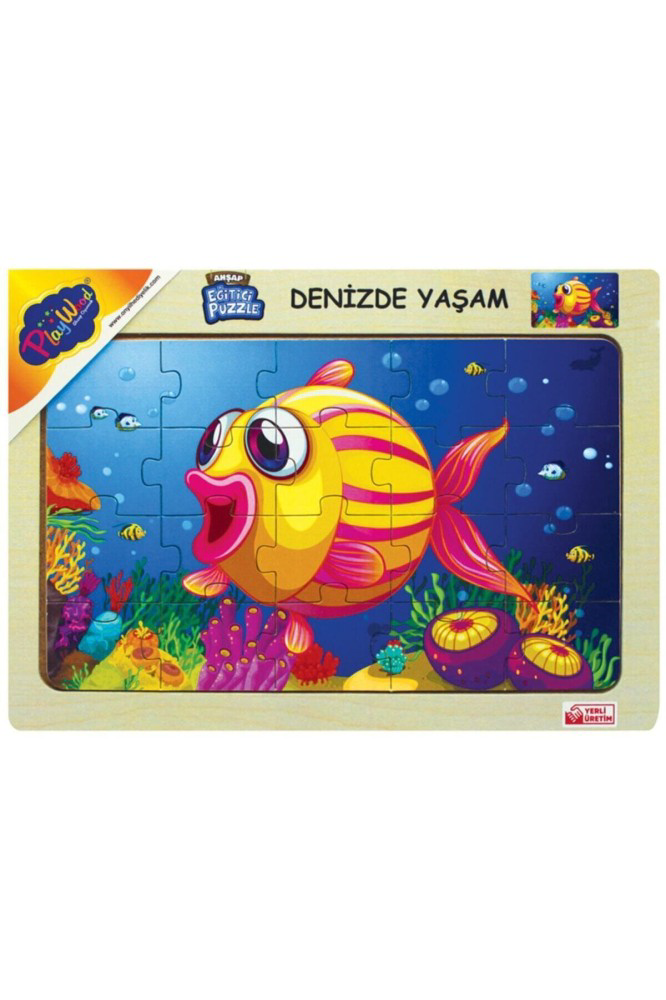 Play Wood Ahşap Eğitici Puzzle Denizde Yaşam ONY-187