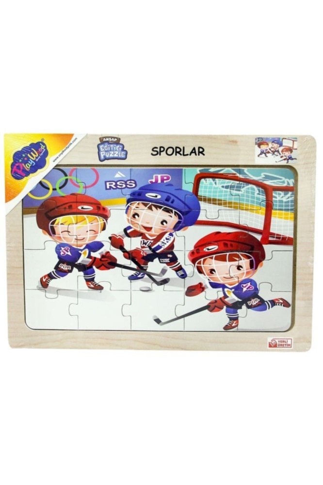 Play Wood Ahşap Eğitici Puzzle Sporlar ONY-85