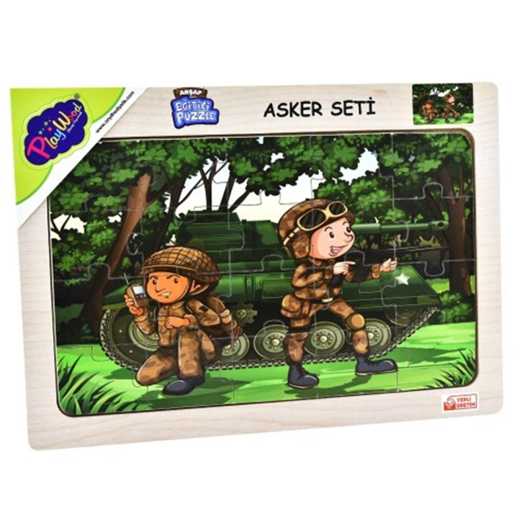 Play Wood Ahşap Eğitici Puzzle Asker Seti ONY-65-68