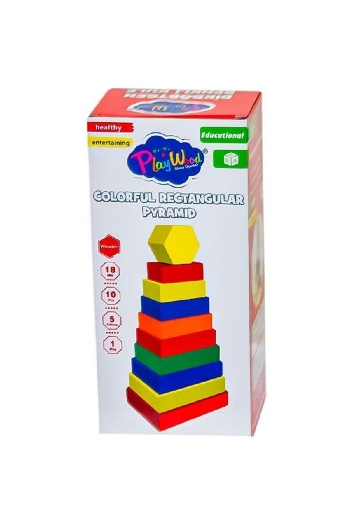 Oyuncak Store Play Wood Dikdörtgen Renkli Kule