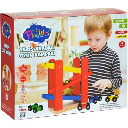 Play Wood Kutuda Ahşap Yarış Arabalı Oyun Rampası ONY-382 Play Wood Kutuda Ahşap Yarış Arabalı Oyun Rampası ONY-382