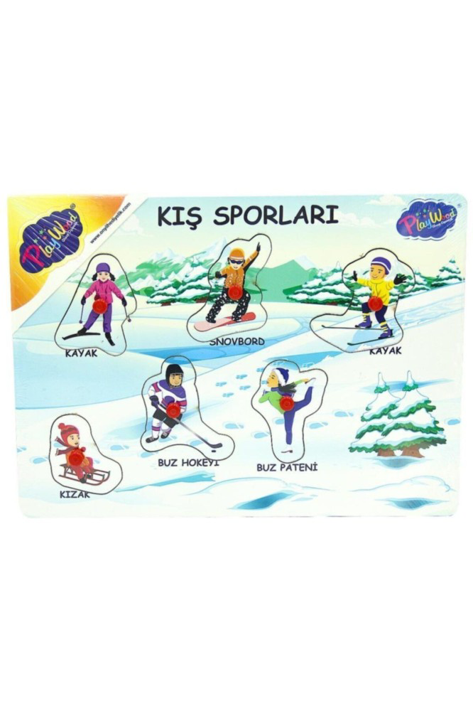 Play Wood Tutmalı Ahşap Puzzle Sporlar ONY-143