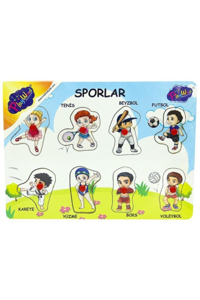 Play Wood Tutmalı Ahşap Puzzle Sporlar ONY-143