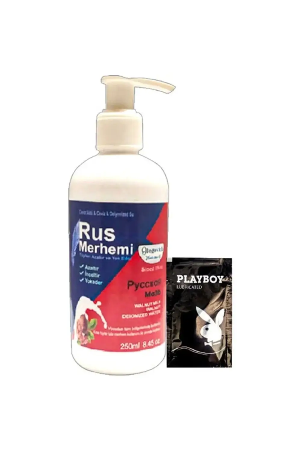 Playboy 250 ml Ceviz Sütlü & Cevizli Rus Merhemi Tüy Dökücü Krem