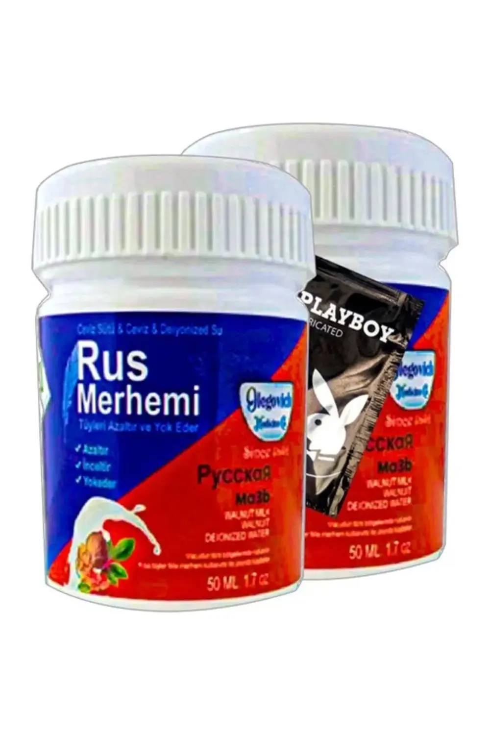 Playboy Blue Rus Merhemi 2 Tane 50 ml Tüy Dökücü Krem + Yanında J