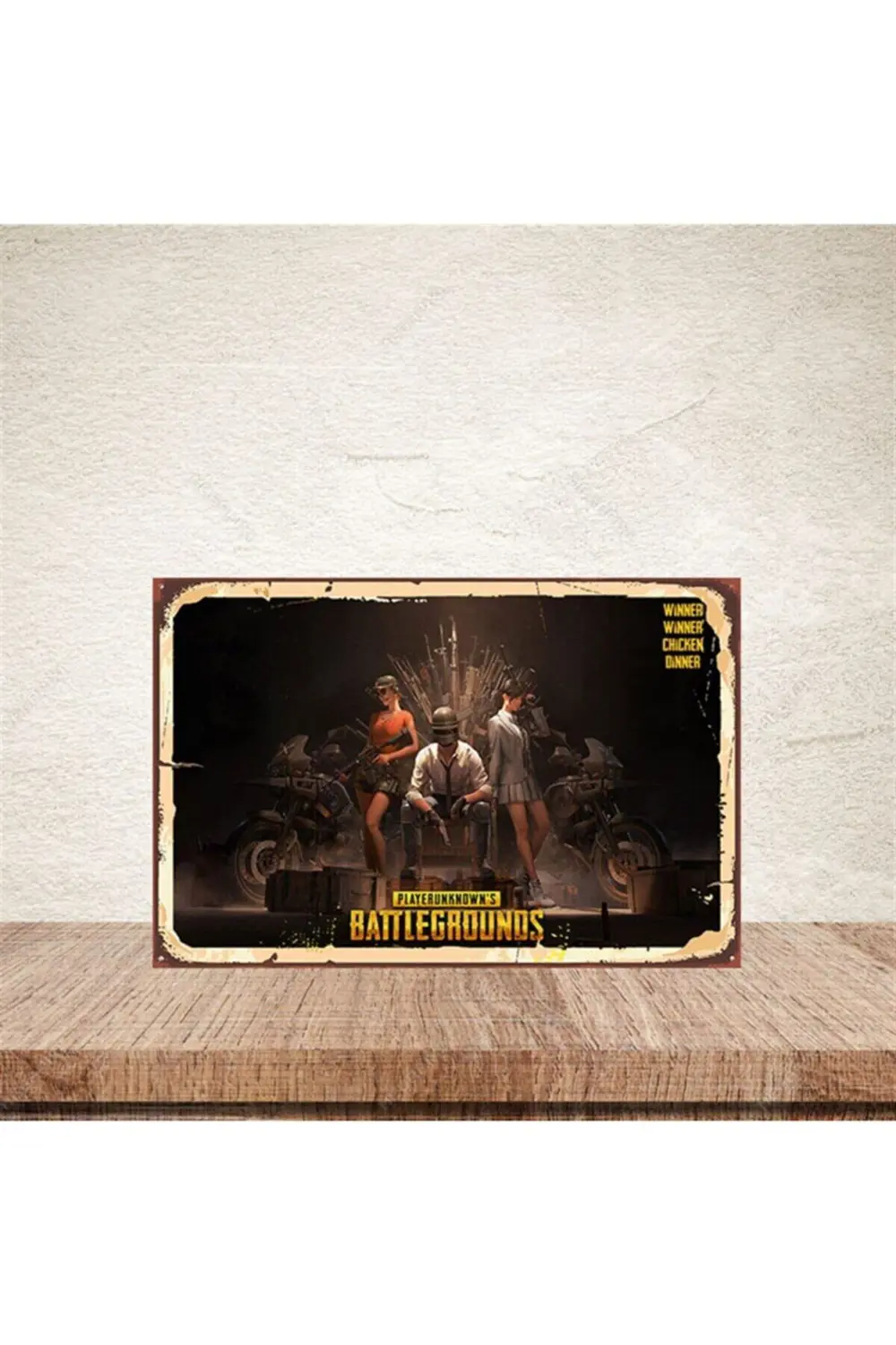 Playerunknown's Battlegrounds 20-30 Cm Retro Ahşap Poster