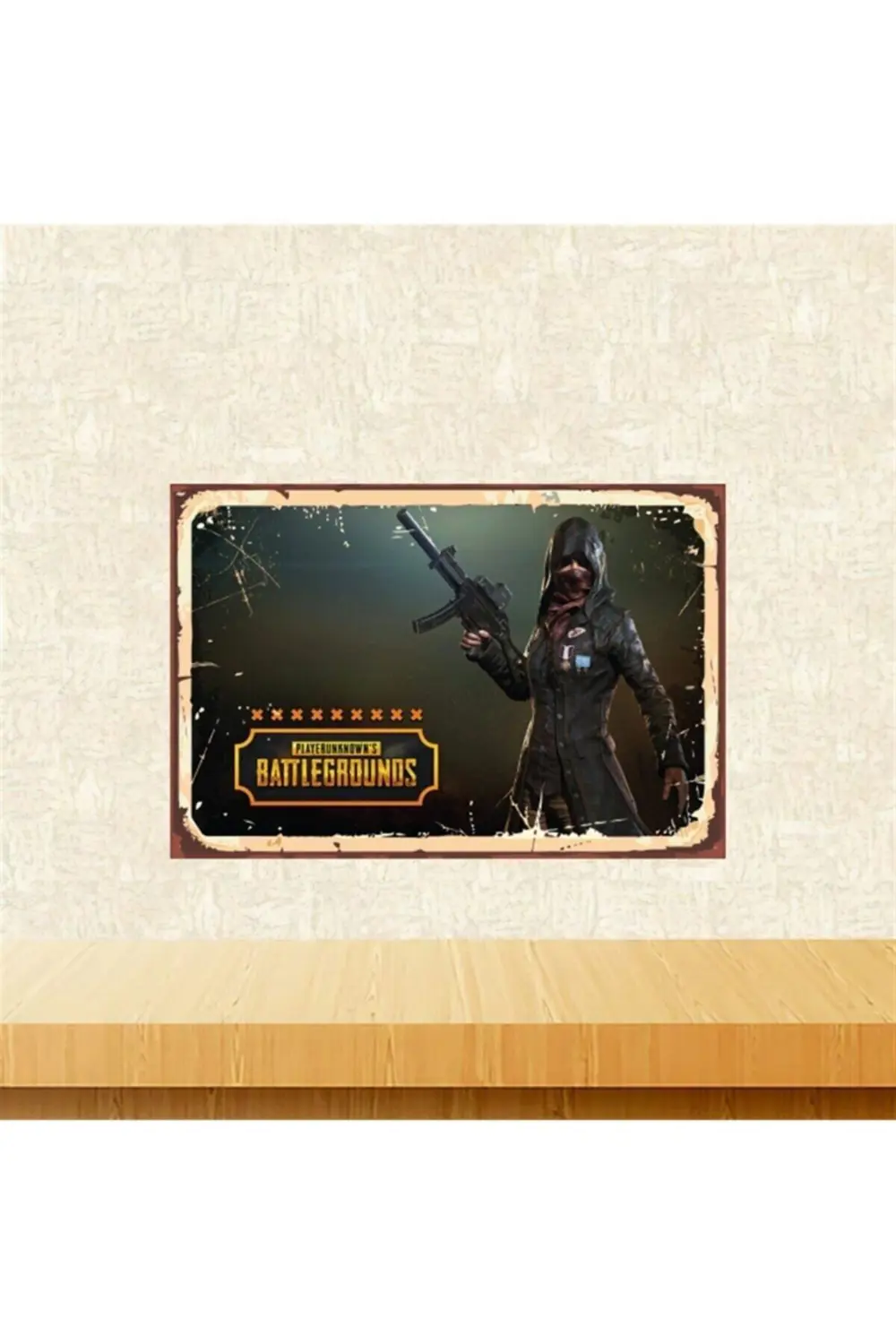 Playerunknown's Battlegrounds Tasarımlı 20-30cm Retro Ahşap Tablo