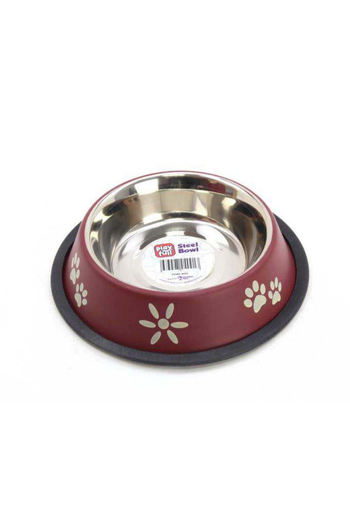 Playfull Renkli Desenli Kedi Köpek Çelik Mama Kabı 16 OZ (SWT2314