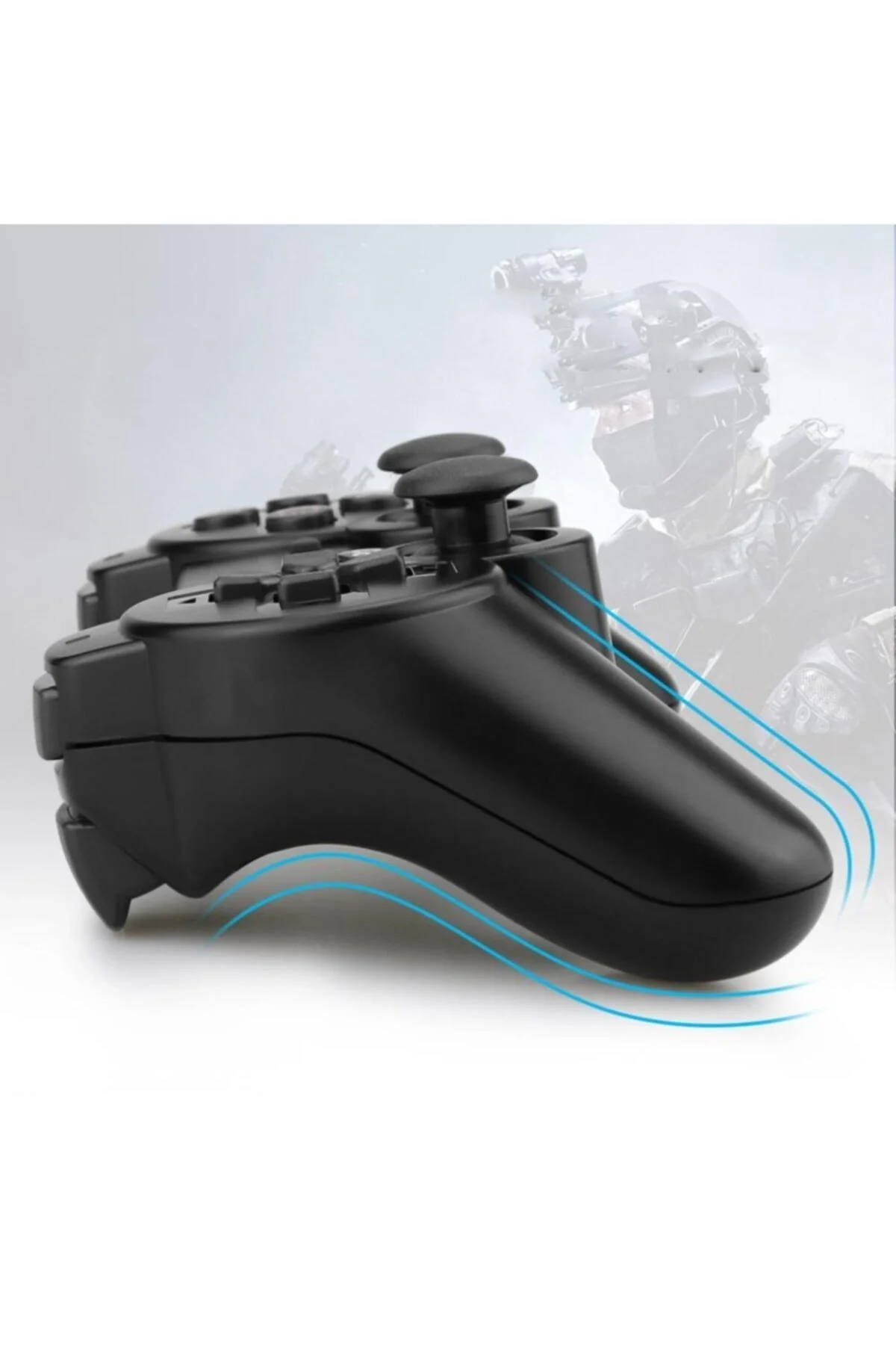 Playstation 3 uyumlu siyah bluetooth joystick, kablosuz bağlantı, 2 yıl garantili