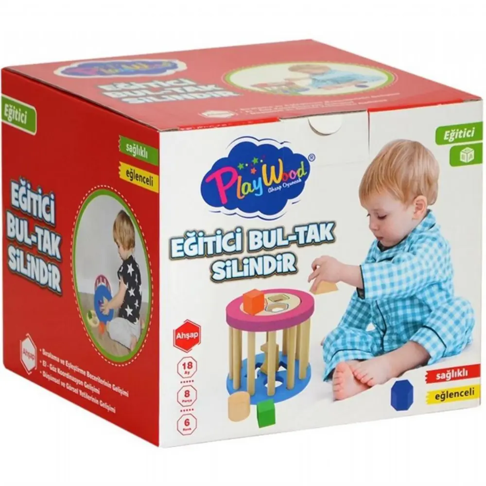Playwood Eğitici Ahşap Silindir Bultak ONY-374 Playwood Eğitici Ahşap Silindir Bultak ONY-374