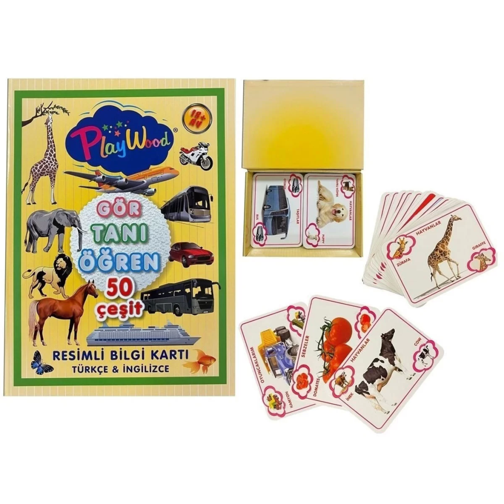 Playwood Gör-Tanı-Öğren Eğitici Resimli Bilgi Kartları Playwood Gör-Tanı-Öğren Eğitici Resimli Bilgi Kartları