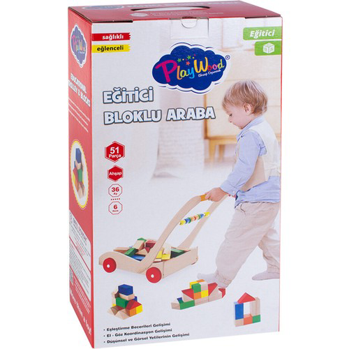 Playwood Kutuda Ahşap Eğitici Bloklu Araba Ony-373 Playwood Kutuda Ahşap Eğitici Bloklu Araba Ony-373