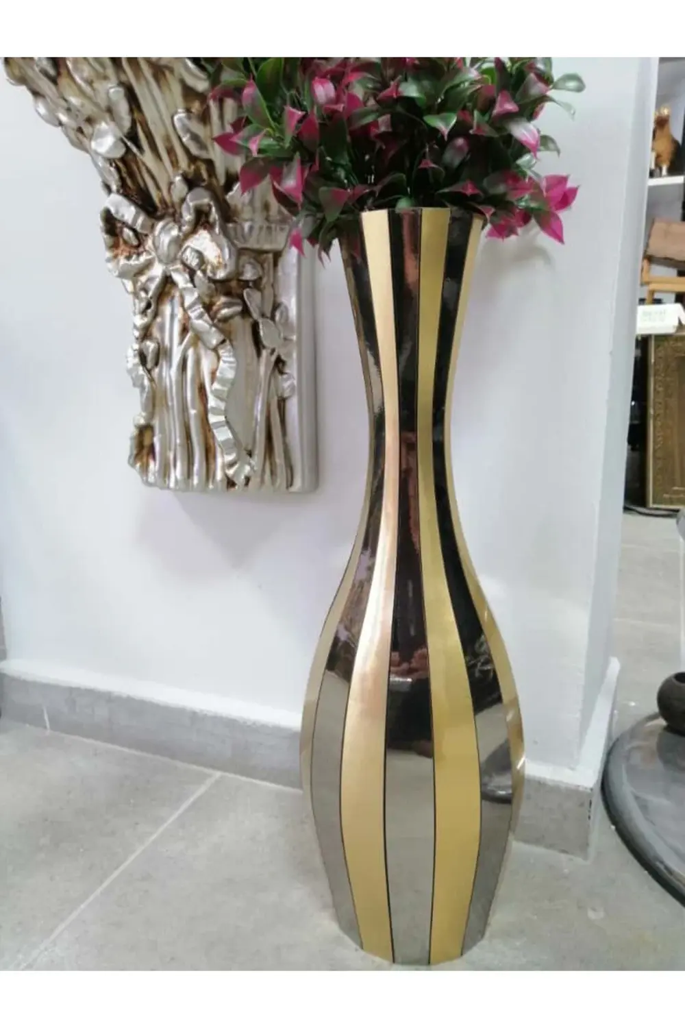 Pleksi Kaplama Gold Vazo 58CM