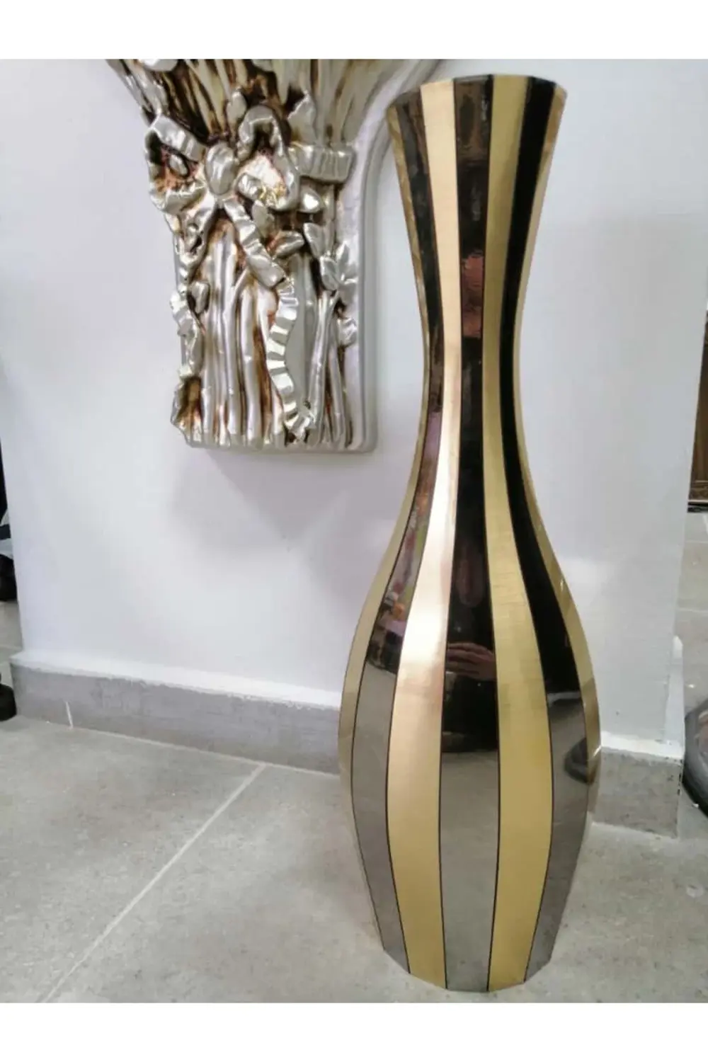 Pleksi Kaplama Gold Vazo 58CM