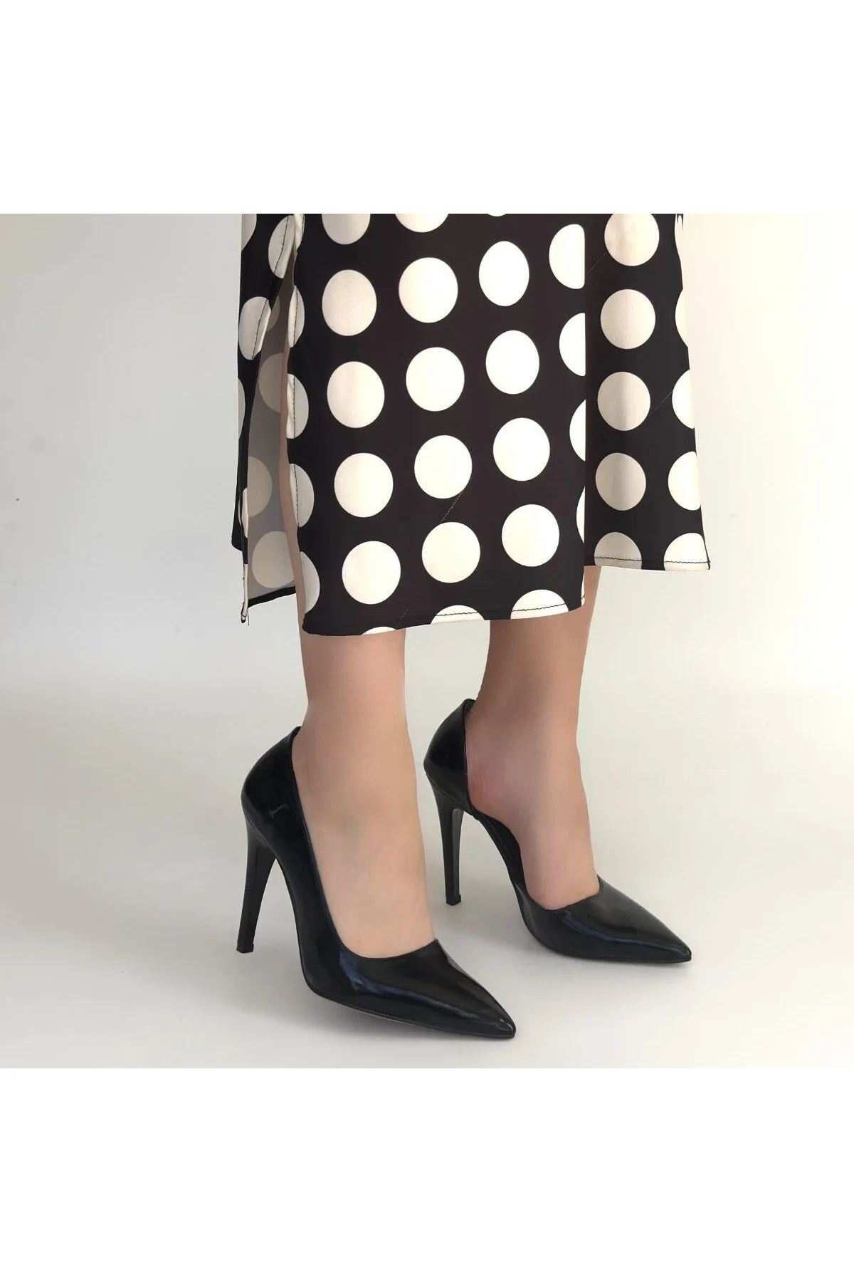 Pley Siyah Rugan Stiletto Ayakkabı