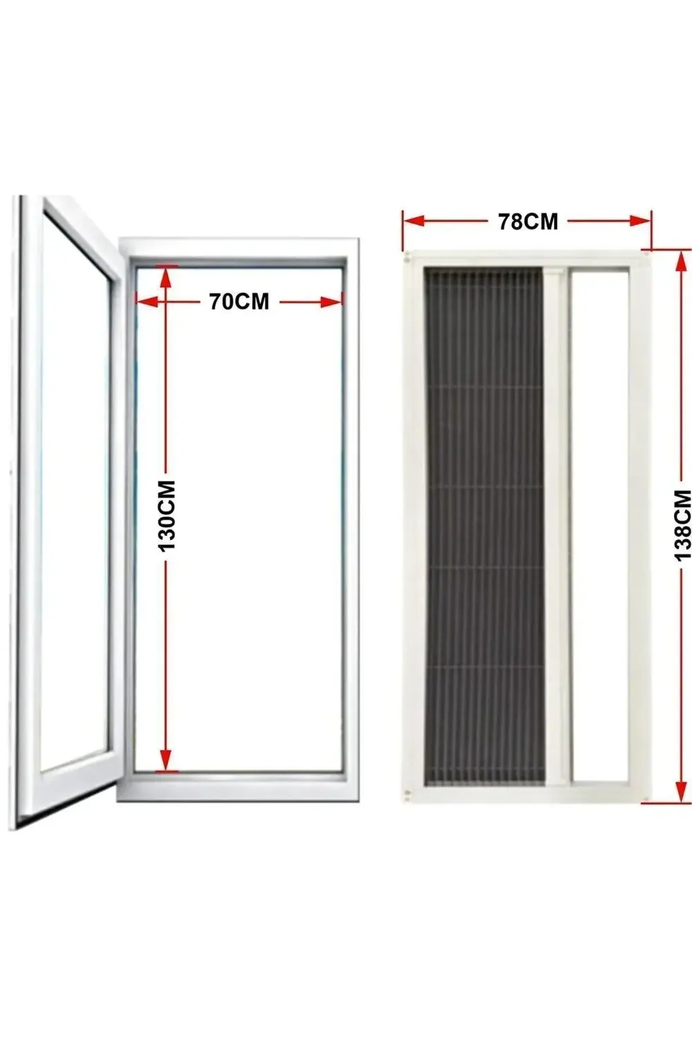 Plise Pileli Sürgülü Kapı Sinekliği ( Demir Kapı,pimapen Kapı)0,9