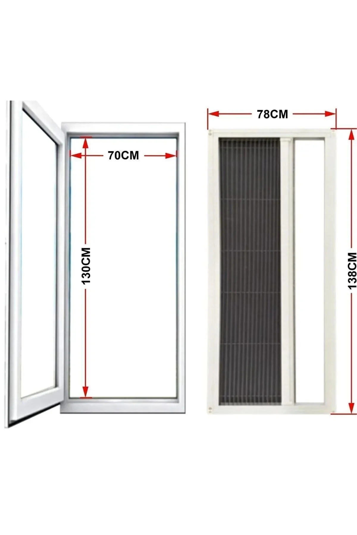Plise Pileli Sürgülü Kapı Sinekliği ( Demir Kapı,pimapen Kapı)0,9