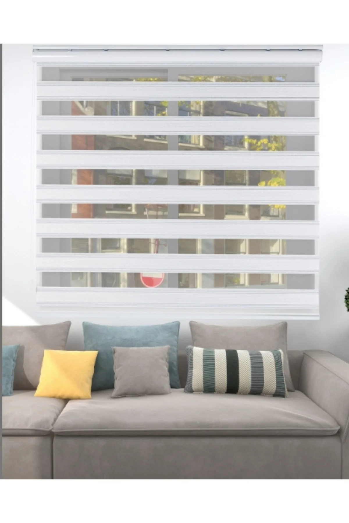 Plise Star Degrade Zebra Stor Perde, Alüminyum Kasalı Modern Yüksek Kaliteli - Gümüş, Beyaz PS/006W Plise Star Degrade Zebra Stor Perde, Alüminyum Kasalı Modern Yüksek Kaliteli - Gümüş, Beyaz PS/006W