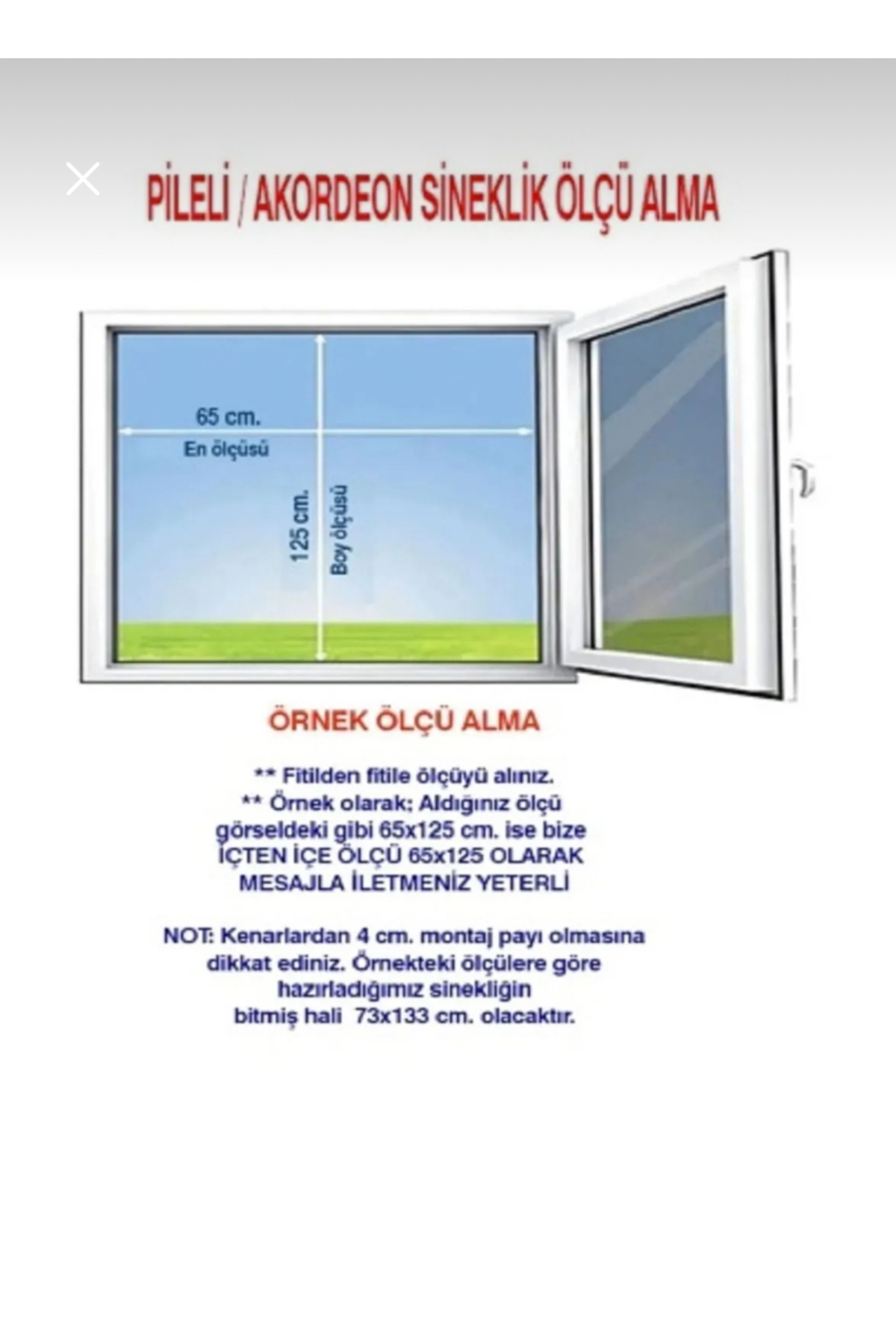 Pvc Plise (Sürgülü Akordion ) Pencere Sineklik 65&135