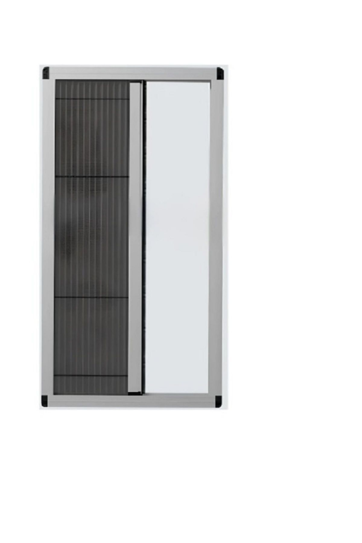 Alüminyum Plise (Sürgülü) Kapi Sinekliği Beyaz