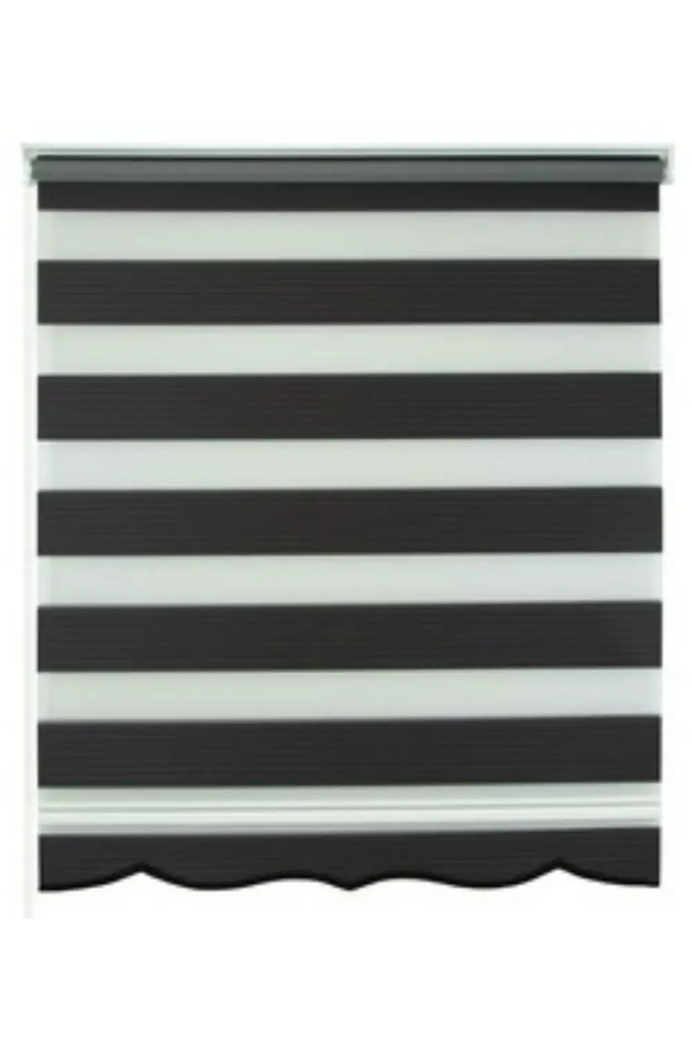 Pliseli Zebra Stor Perde Alüminyum Kasalı Yüksek Kaliteli - Siyah