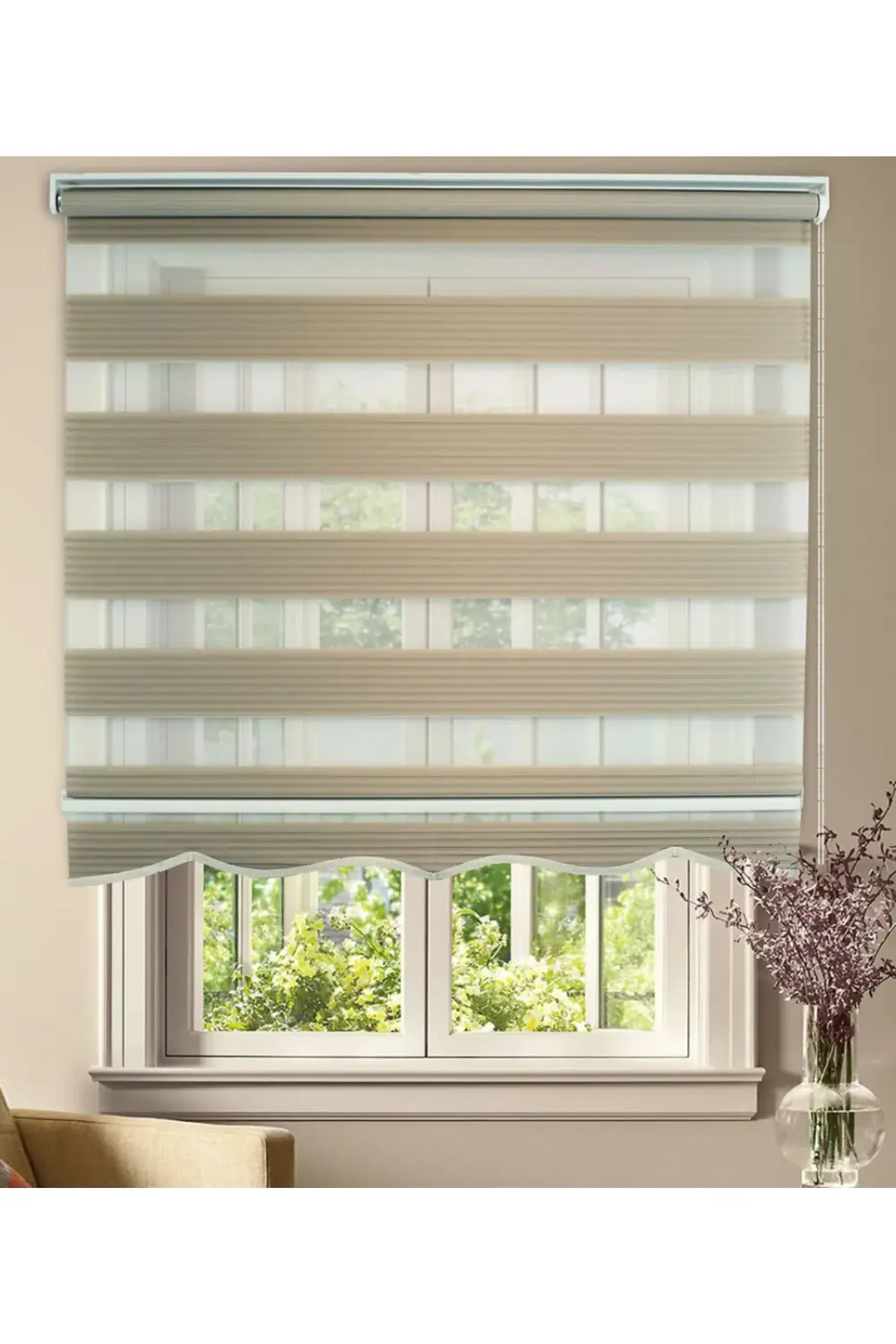 Pliseli Zebra Stor Perde Alüminyum Kasalı Yüksek Kaliteli - Açık